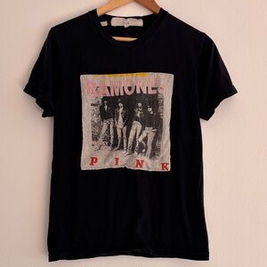 Devotion Takes  A Trip  Beverly Hills Ramones Black Crew Neck T-Shirt